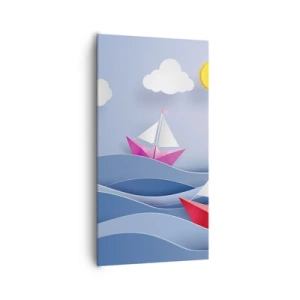 Bild auf Leinwand - Leinwandbild - Ach, wie schön ist es, in den Wellen zu schwingen - 65x120 cm
