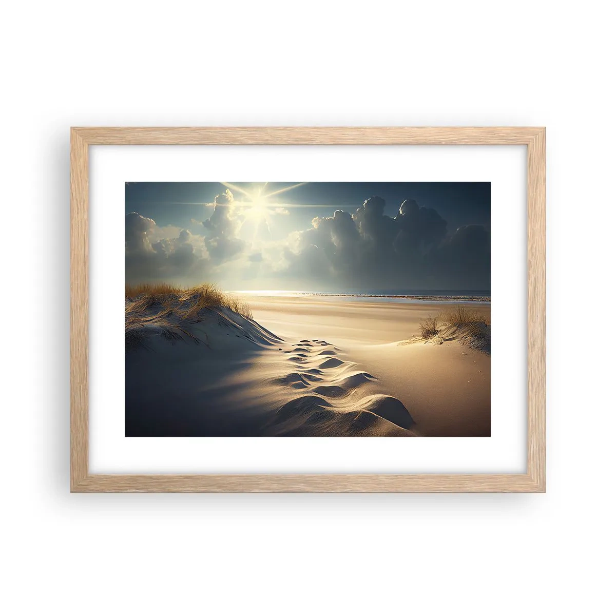 Poster in einem Rahmen aus heller Eiche - Beruhigende Landschaft - 40x30 cm