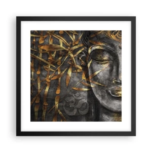 Poster in einem schwarzem Rahmen - Fühle den Frieden - 40x40 cm