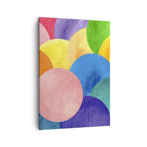 Bild auf Leinwand - Leinwandbild - Bunte Kreise im Aquarellstil - 50x70cm - Die ursprüngliche Fülle des Lebens - Moderne Wanddekoration für Wohnzimmer und Schlafzimmer ARTTOR