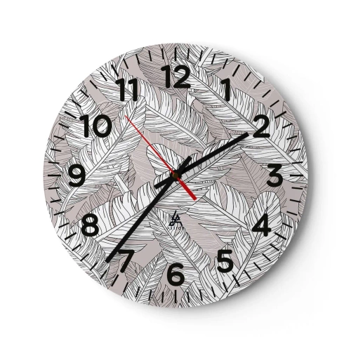 Wanduhr - Glasuhr - Ein Federwirbel - 40x40 cm