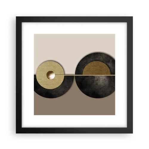 Poster in einem schwarzem Rahmen - Variationen rund um den Kreis - 30x30 cm