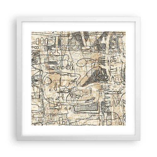 Poster in einem weißen Rahmen - Es wartet darauf, entschlüsselt zu werden - 40x40 cm