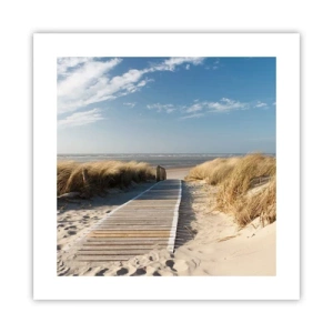 Poster - Hinter der Düne, im Rauschen des Grases - 40x40 cm