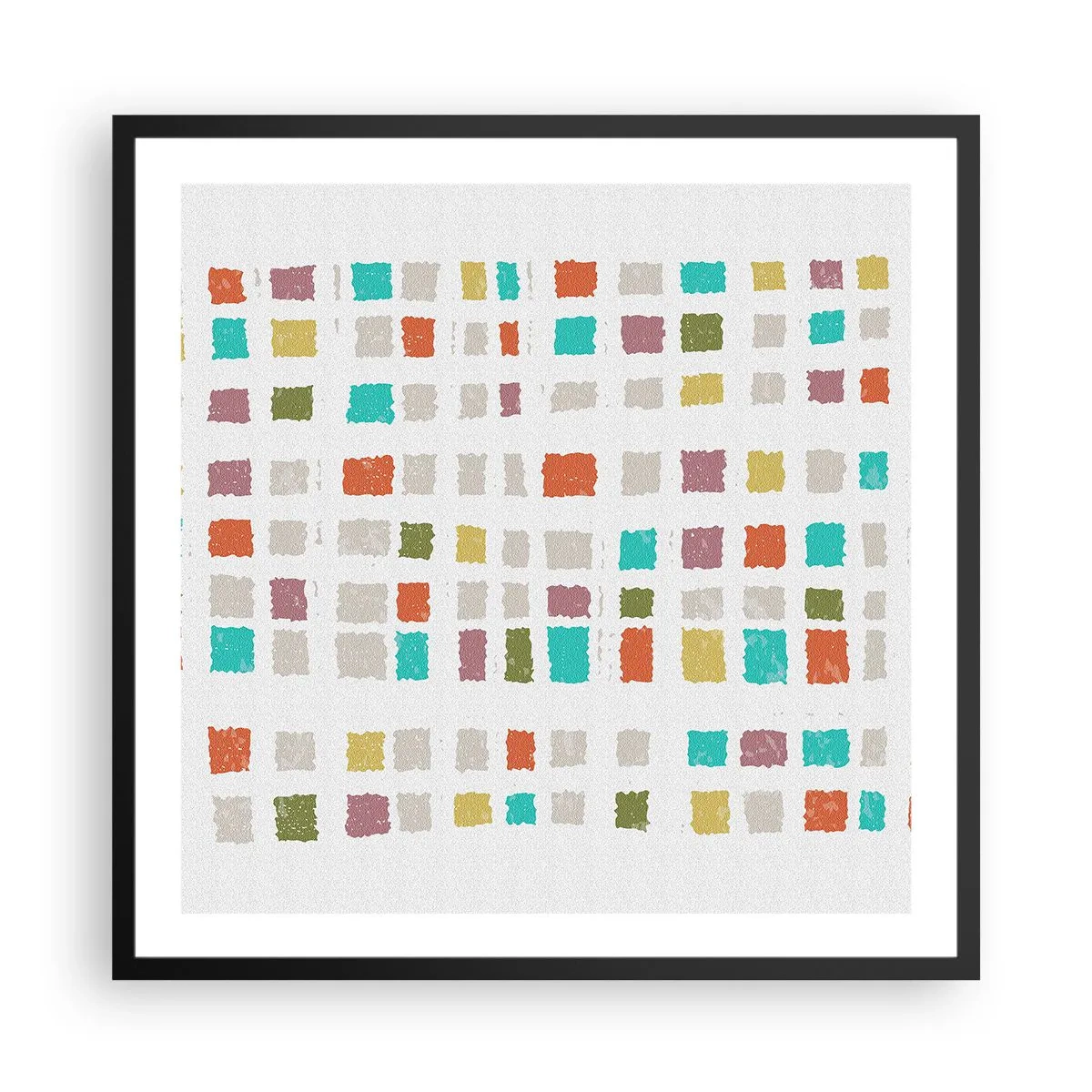 Poster in einem schwarzem Rahmen - Unbekanntes Spiel - 60x60 cm