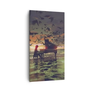 Bild auf Leinwand - Leinwandbild - Konzert für Klavier und Wellen - 55x100 cm