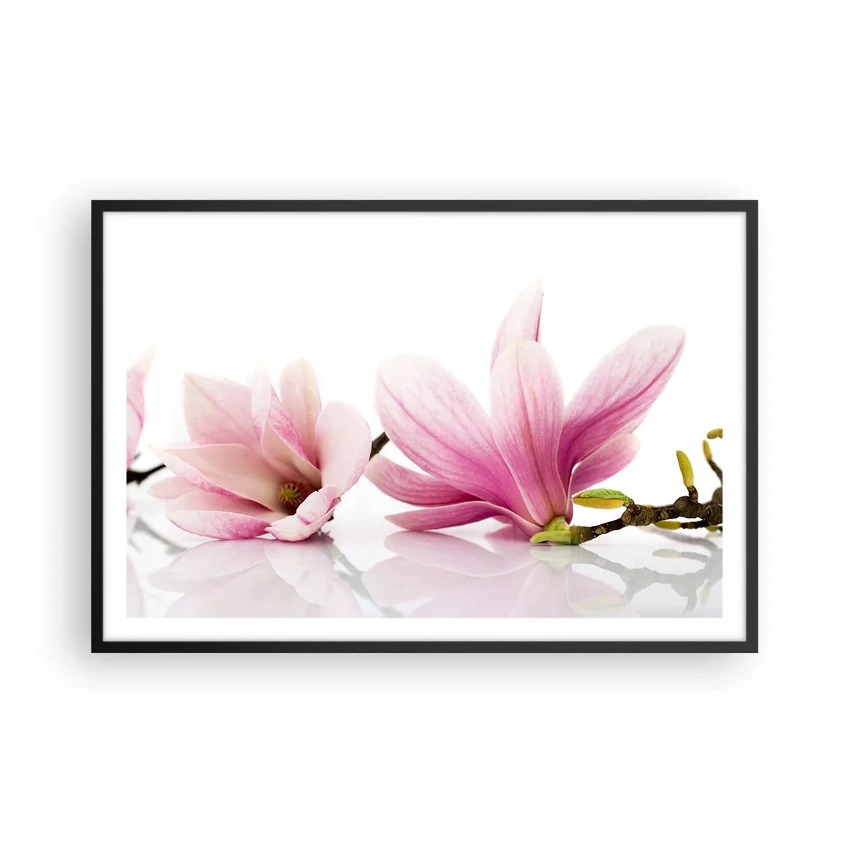 Poster in einem schwarzem Rahmen - Zart wie ein Frühlingswind - 91x61 cm