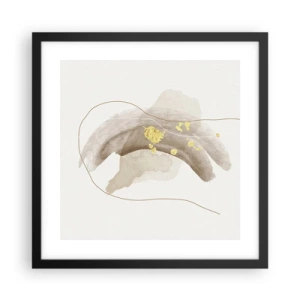 Poster in einem schwarzem Rahmen - Im Weltraum begegnet - 40x40 cm