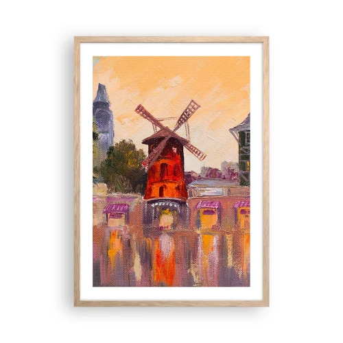 Poster in einem Rahmen aus heller Eiche - Pariser Ikonen – Moulin Rouge - 50x70 cm