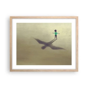 Poster in einem Rahmen aus heller Eiche - Der Held der Zukunft - 50x40 cm