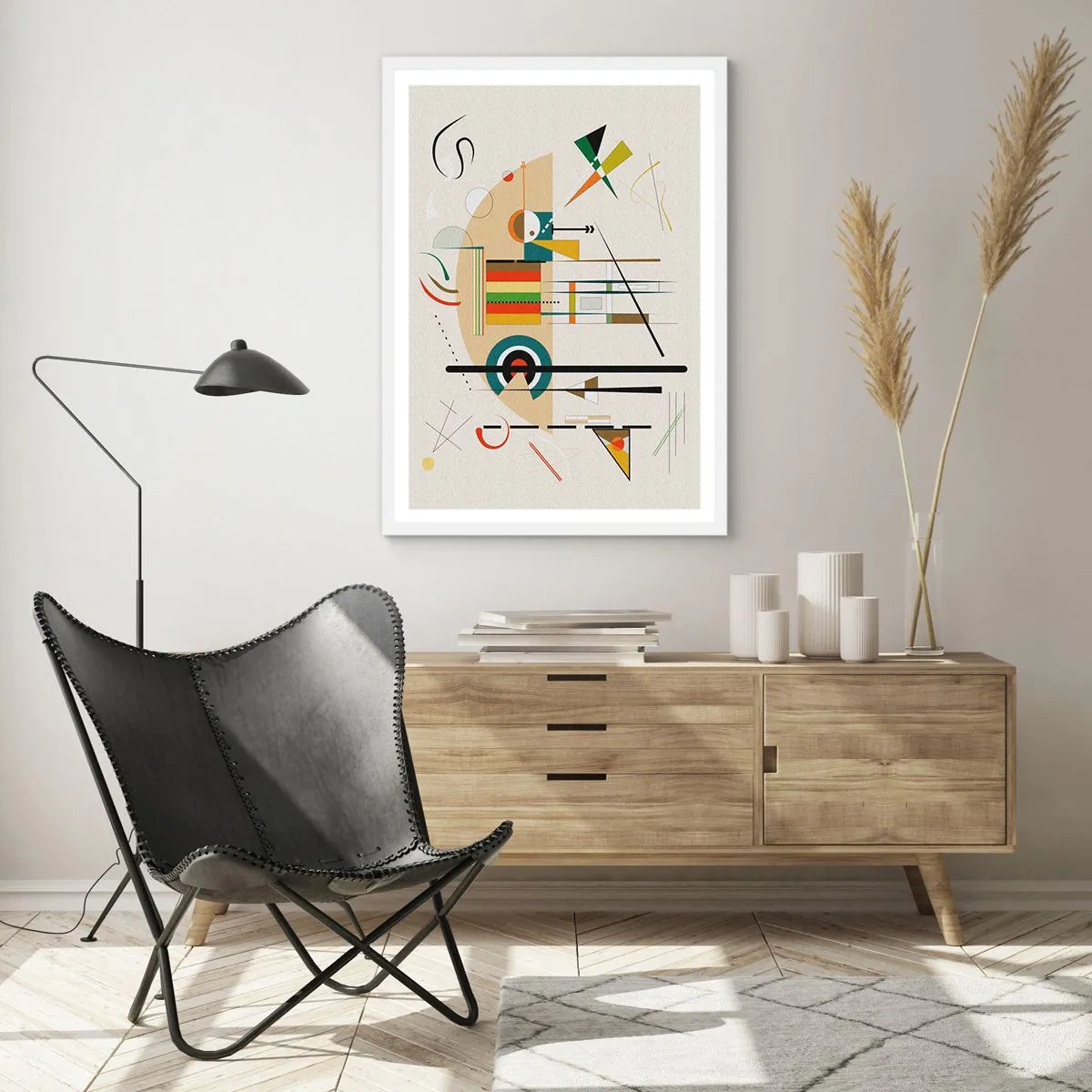 Poster in einem weißen Rahmen - Und die Welt lacht - 50x70 cm