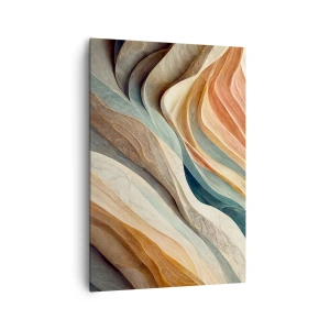 Bild auf Leinwand - Leinwandbild - Abstrakte Wellen in Pastelltönen - 70x100cm - Moment vor der Veränderung - Moderne Wanddekoration für Wohnzimmer und Schlafzimmer ARTTOR