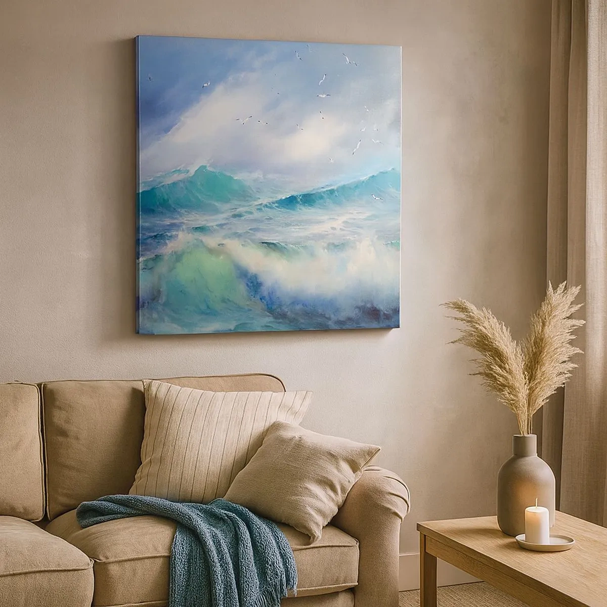 Bild auf Leinwand - Leinwandbild - Der wind heulte mit Triumph - 30x30 cm