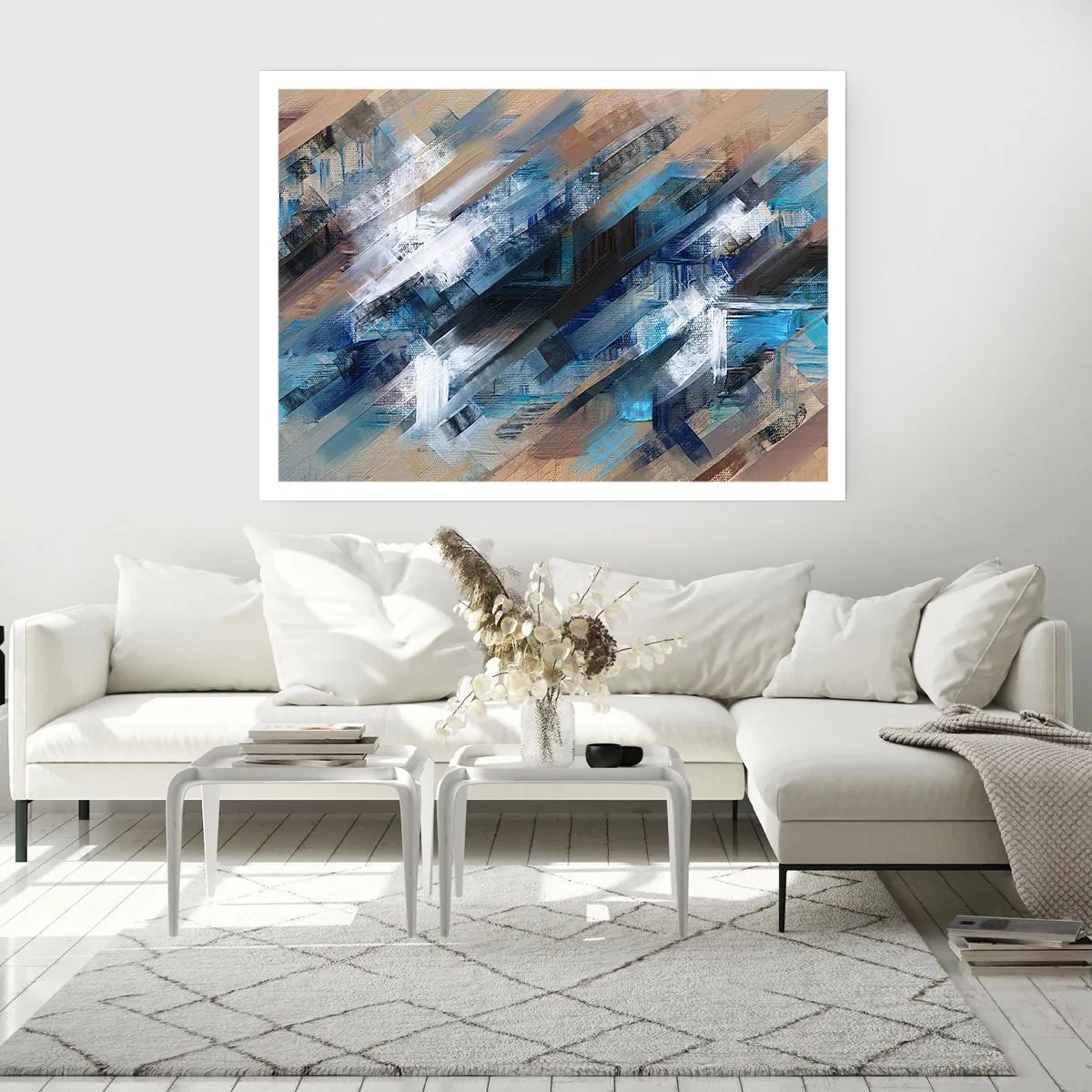 Poster - Auf einer blauen Diagonale - 50x40 cm