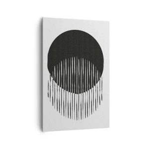 Bild auf Leinwand - Leinwandbild - Zwei überlappende Kreise mit schwarzen und weißen Linien - 80x120cm - Sein Alter Ego - Moderne Wanddekoration für Wohnzimmer und Schlafzimmer ARTTOR