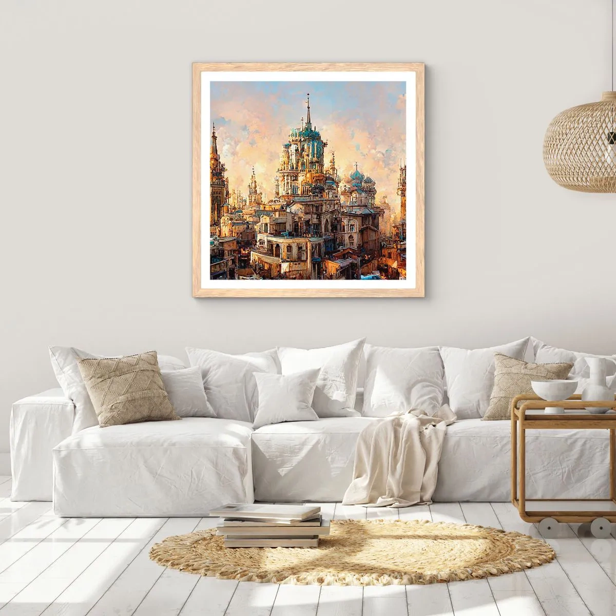 Poster in einem Rahmen aus heller Eiche - Stadt der Städte - 60x60 cm