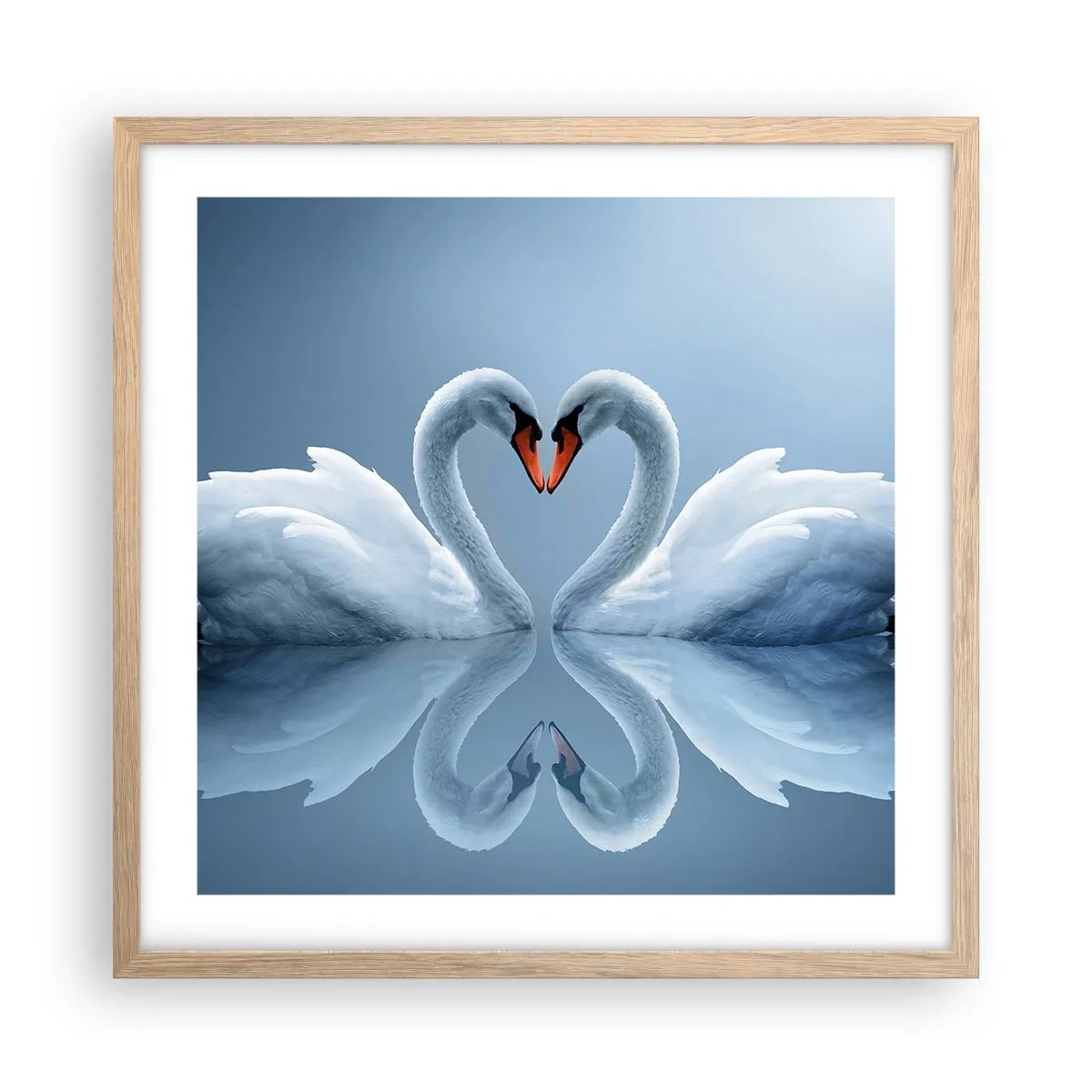 Poster in einem Rahmen aus heller Eiche - Zeit für die Liebe - 50x50 cm