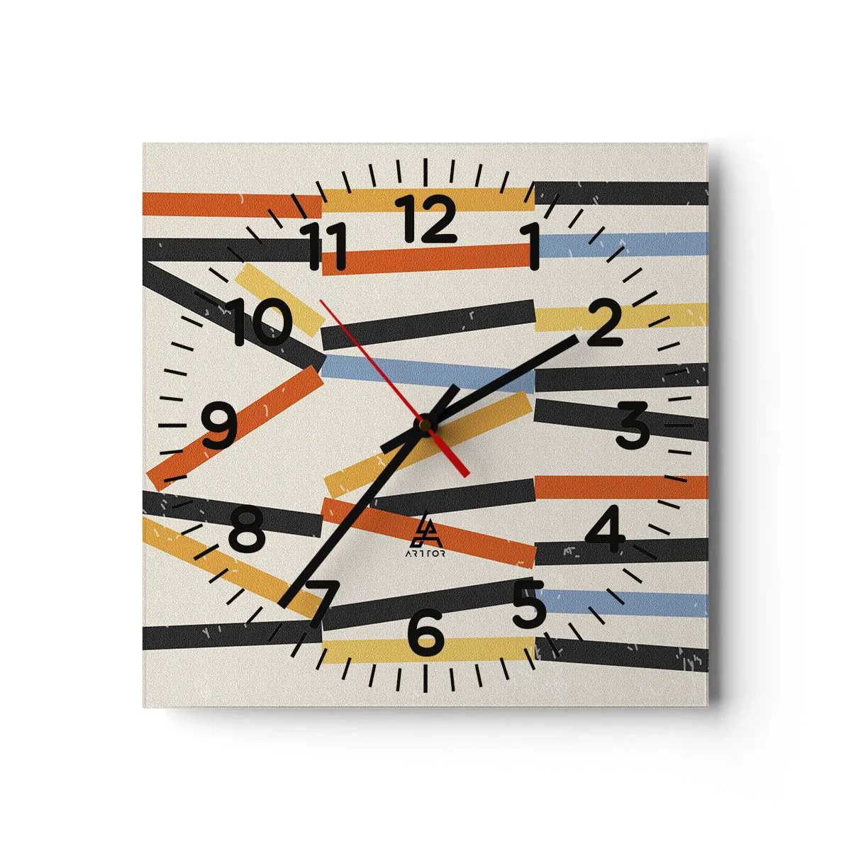 Wanduhr - Glasuhr - Komposition auf der Ebene - 40x40 cm