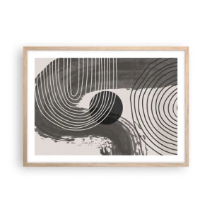 Poster in einem Rahmen aus heller Eiche - Oval gewinnt - 70x50 cm