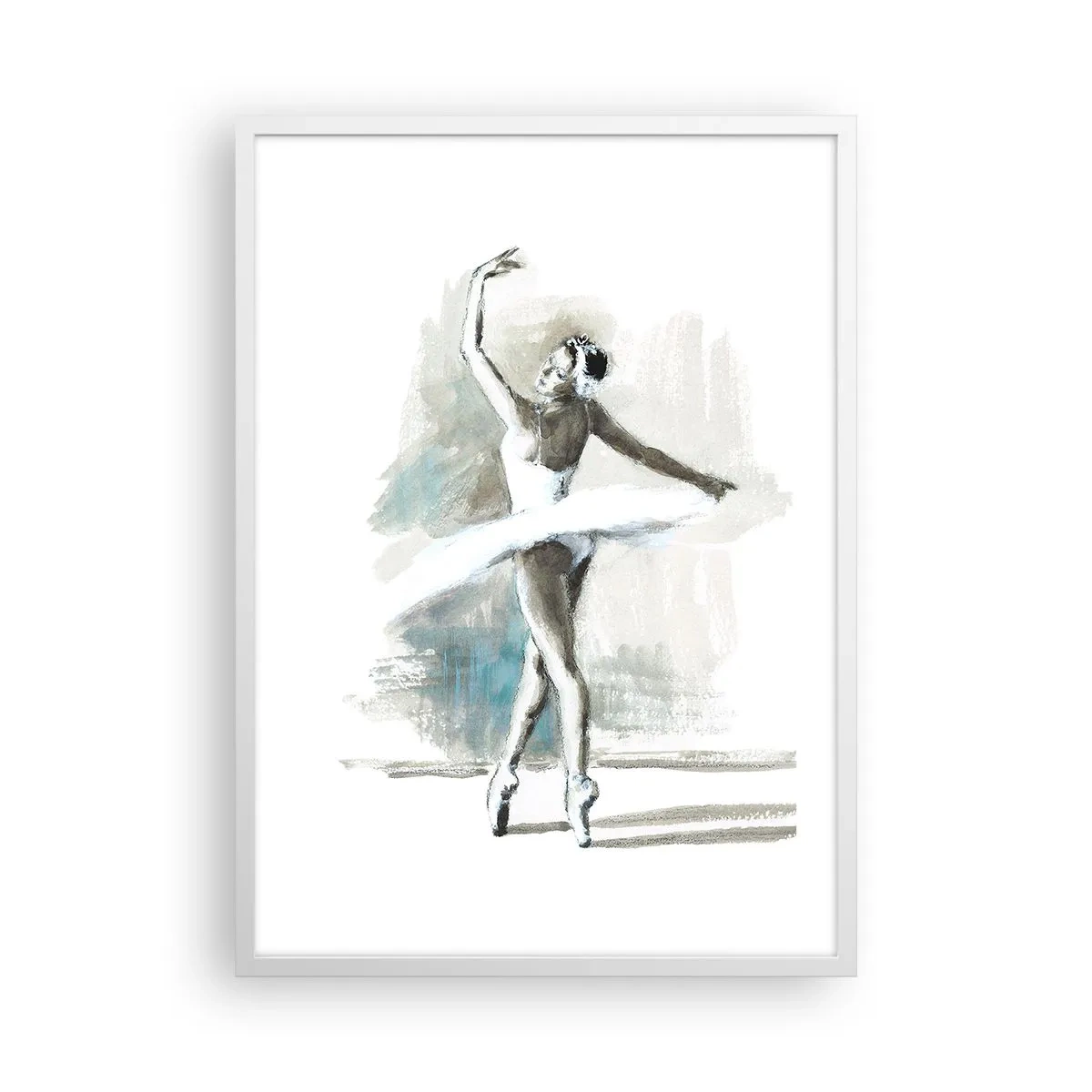 Poster in einem weißen Rahmen - In einen Schwan verzaubert - 50x70 cm
