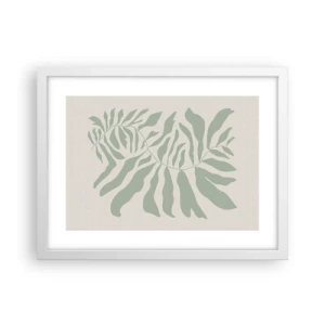 Poster in einem weißen Rahmen - Smaragdzweig - 40x30 cm