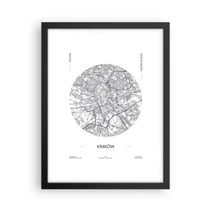 Poster in einem schwarzem Rahmen - Anatomie von Krakau - 30x40 cm