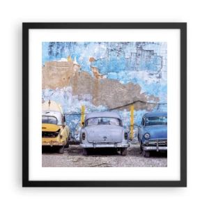 Poster in einem schwarzem Rahmen - Treffen der Veteranen - 40x40 cm