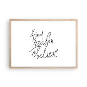 Poster in einem Rahmen aus heller Eiche - Es ist möglich - 70x50 cm