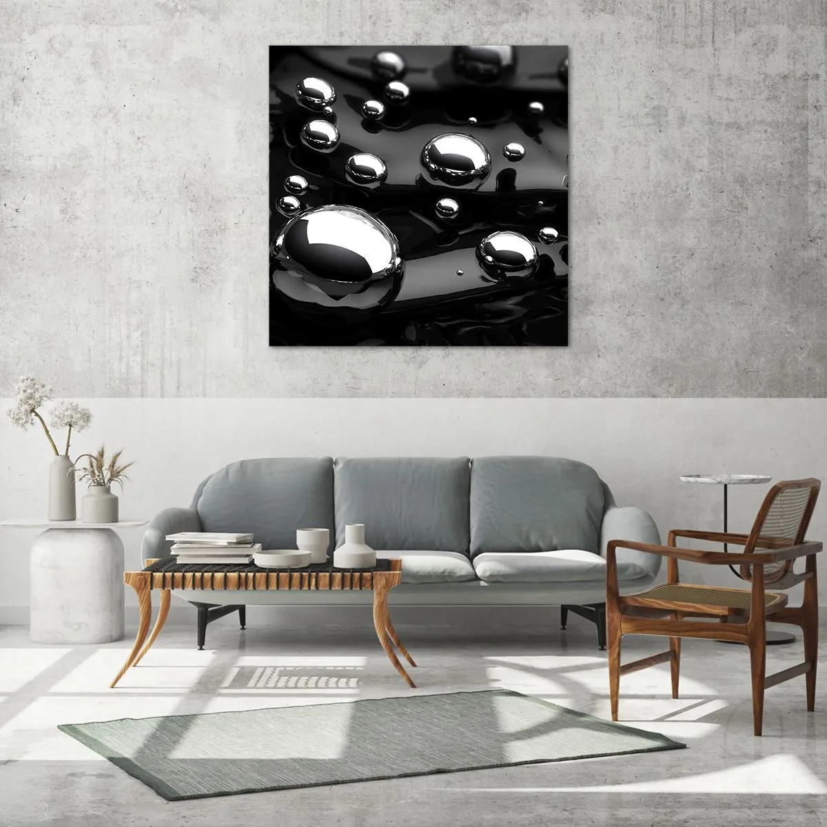 Glasbild - Bild auf glas - Aus der schwarzen Wassertiefe - 70x70 cm