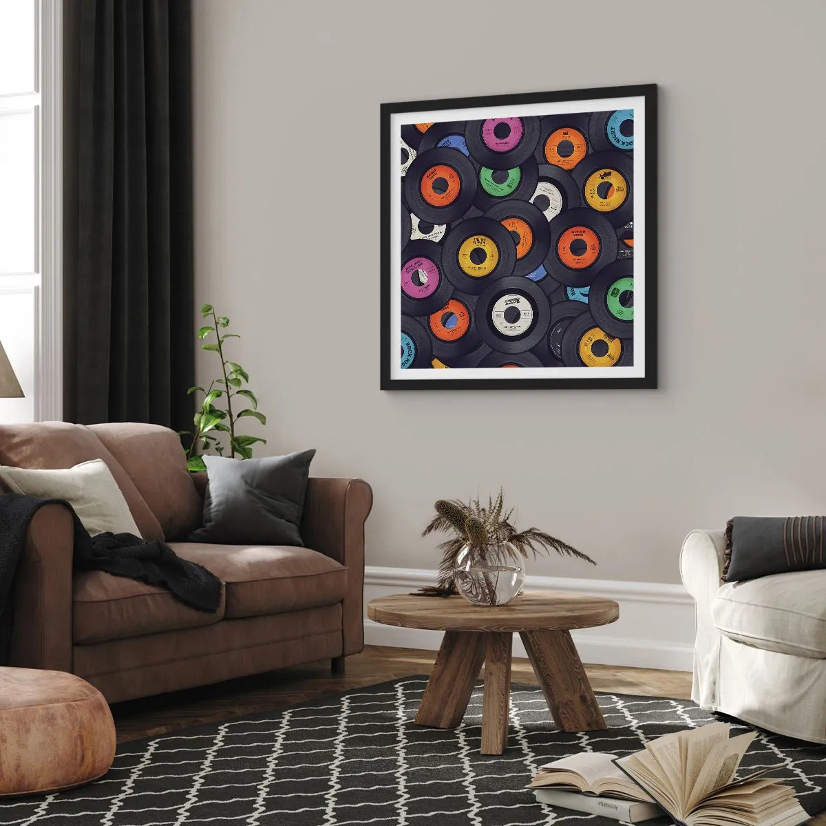 Poster in einem schwarzem Rahmen - Farben der Klassiker - 60x60 cm