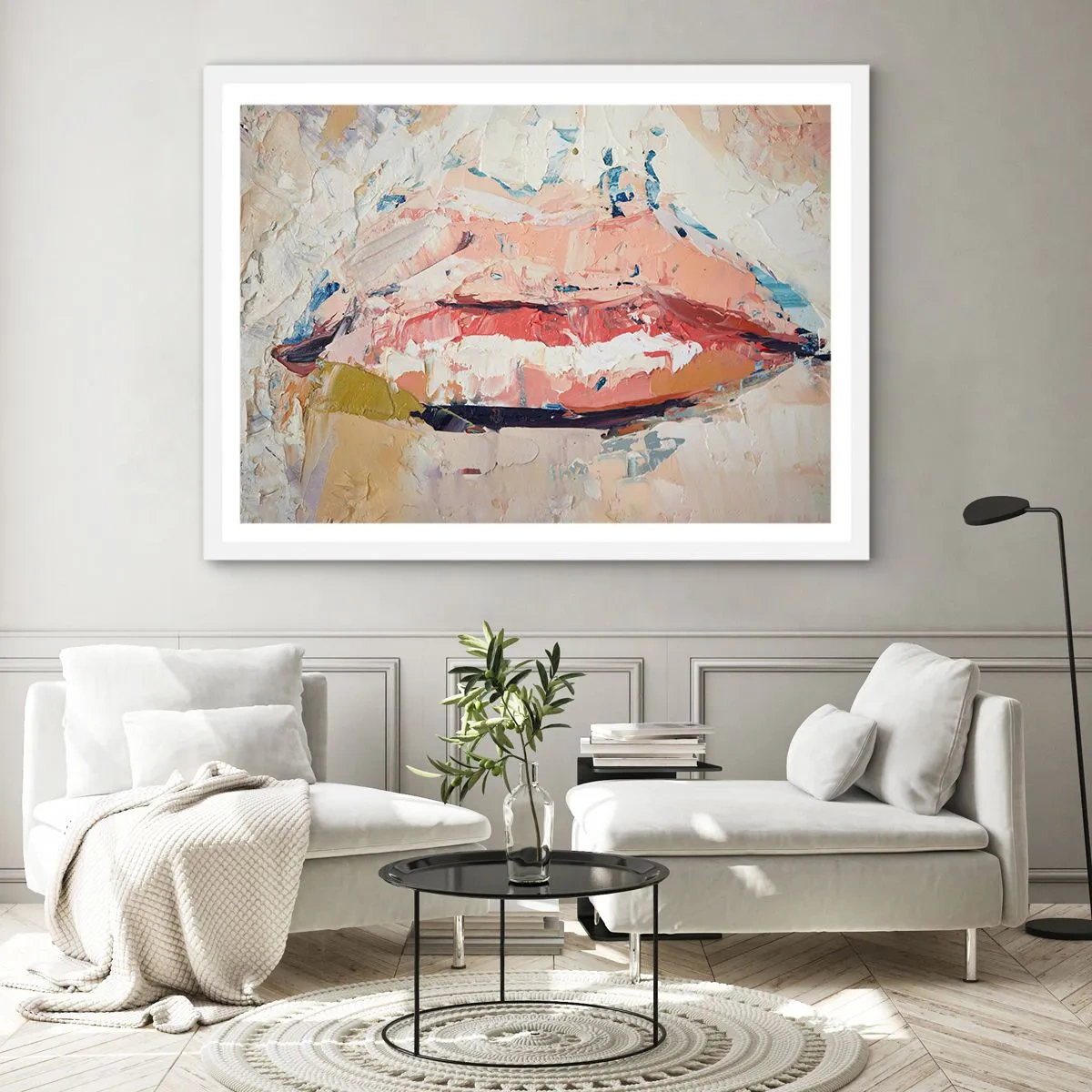 Poster in einem weißen Rahmen - Es weckt die Sinne - 70x50 cm