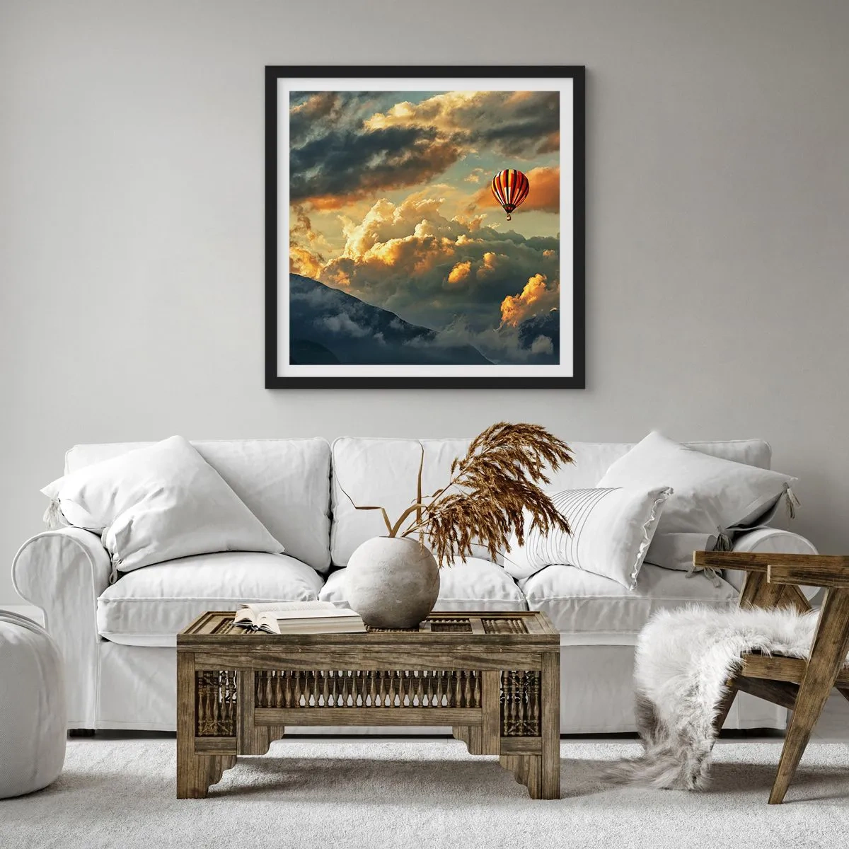 Poster in einem schwarzem Rahmen - Ich fliege, weil ich es will - 60x60 cm