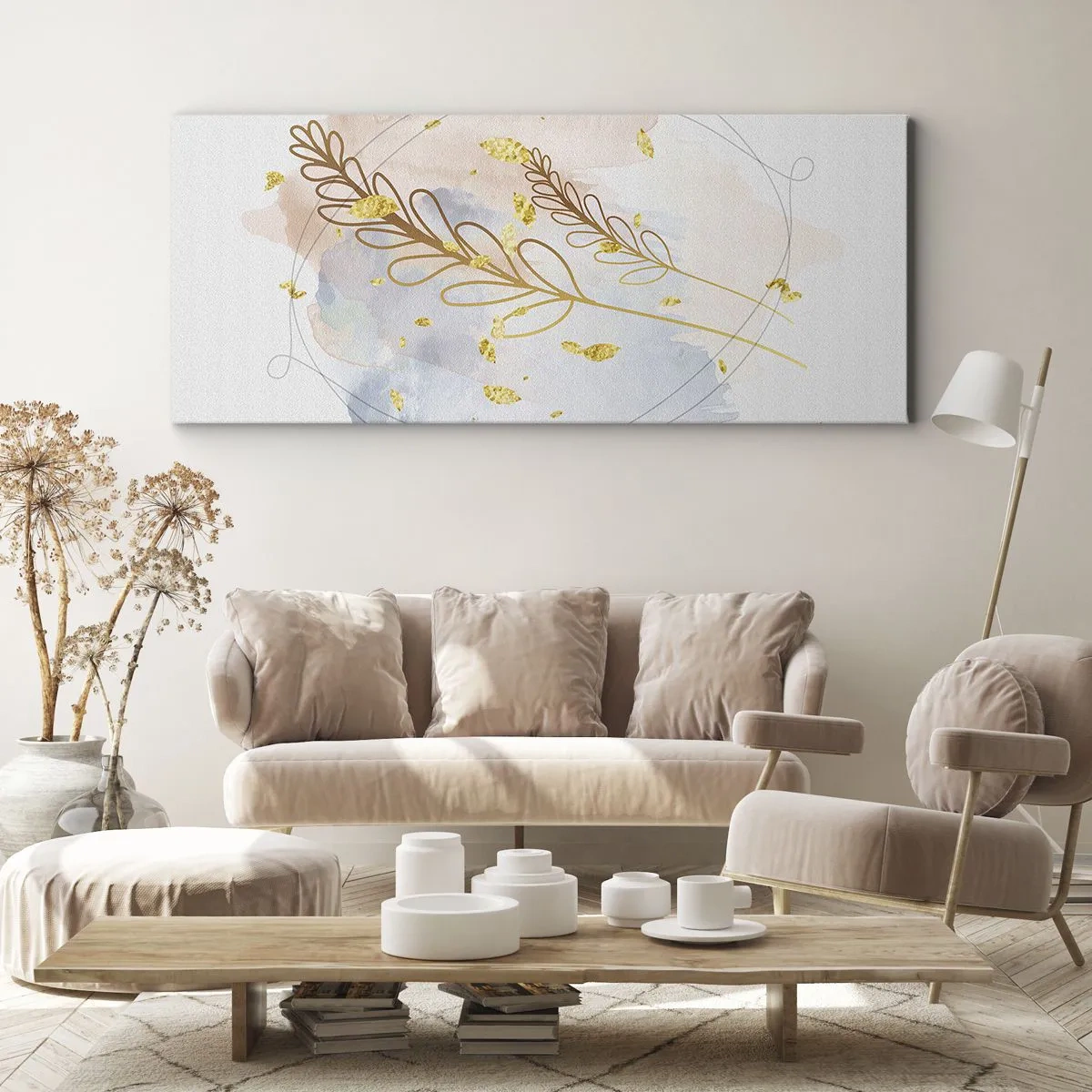Bild auf Leinwand - Leinwandbild - Goldenr Hauch - 100x40 cm