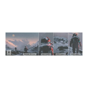 Fototapeten Muster Premium Sand - Unter einem unbekannten Stern - Abstraktion, Astronaut, Kosmonaut - 100x30 cm