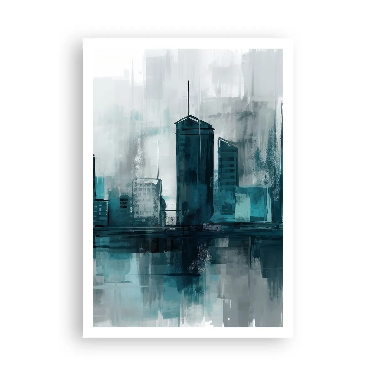 Poster - Eine Stadt in der Farbe des Regens - 70x100 cm