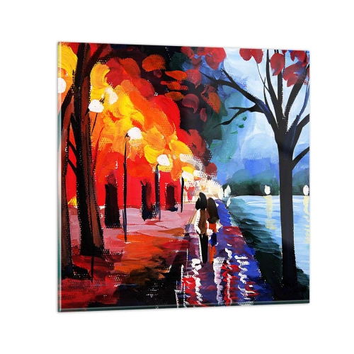 Glasbild - Bild auf glas - Strahlender Herbst im Park - 40x40 cm