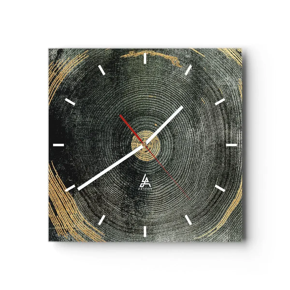 Wanduhr - Glasuhr - Veränderung und Beständigkeit - 40x40 cm