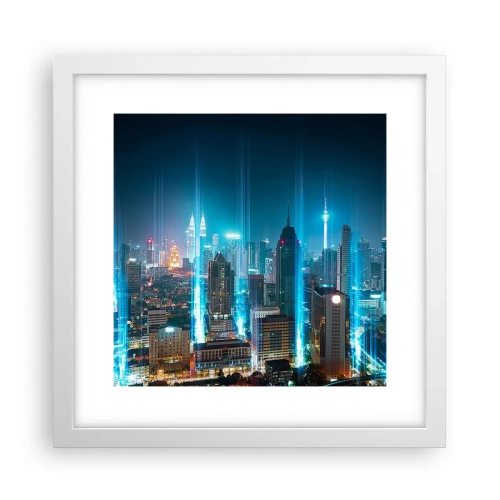 Poster in einem weißen Rahmen - Auf Berliner Art gegen den Himmel - 30x30 cm