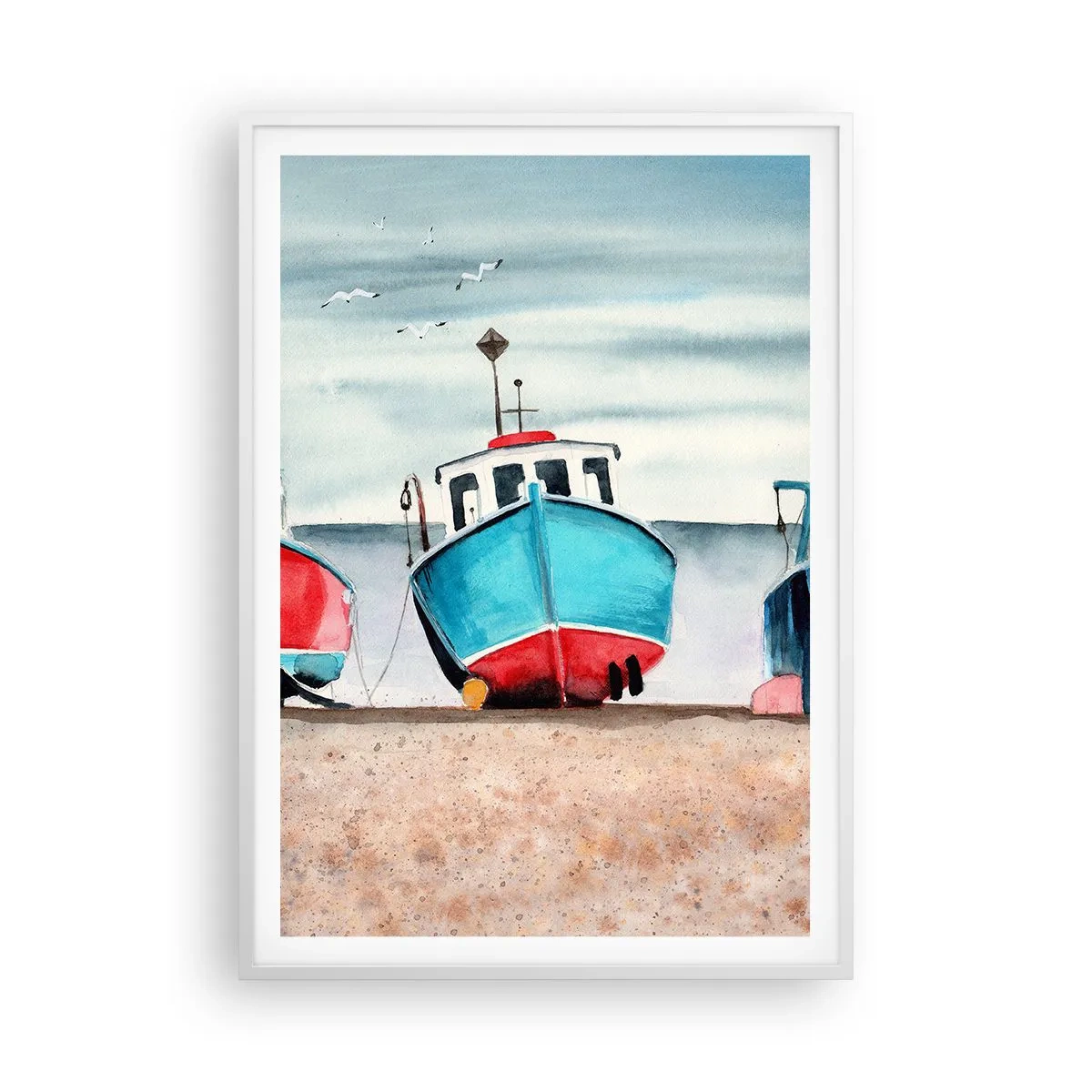 Poster in einem weißen Rahmen - Bereit zum Fang - 70x100 cm