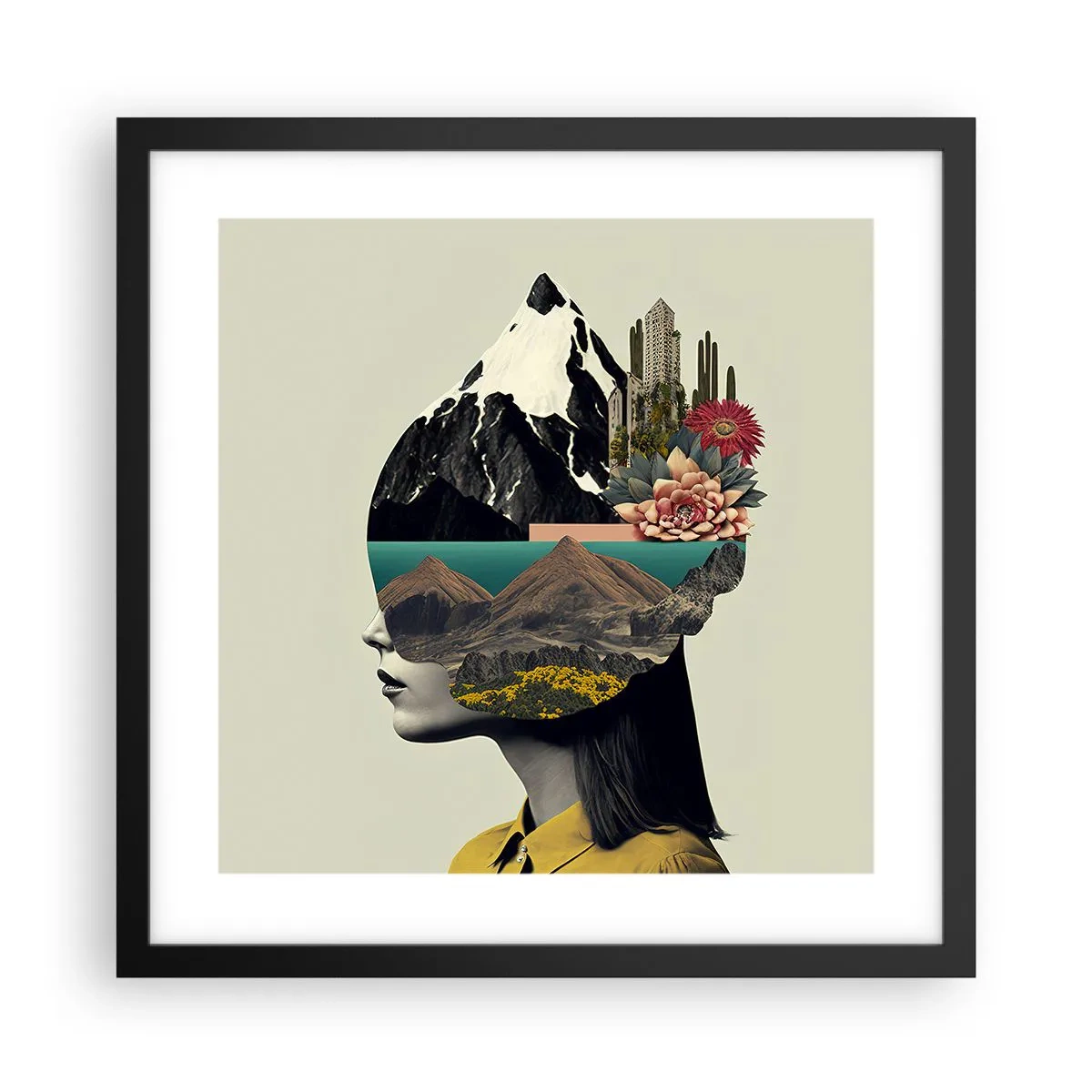 Poster in einem schwarzem Rahmen - Frau – bleibt immer ein Geheimnis - 40x40 cm