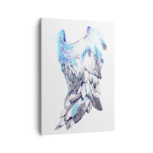 Bild auf Leinwand - Leinwandbild - Zarte Engelsflügel in Pastelltönen - 50x70cm - Ich brauche Flügel - Moderne Wanddekoration für Wohnzimmer und Schlafzimmer ARTTOR