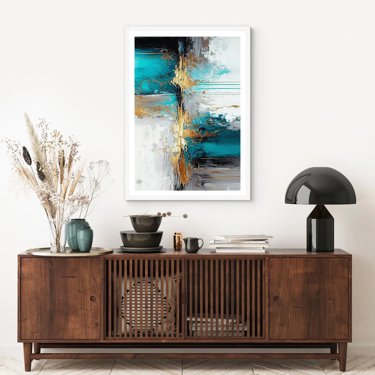 Poster in einem weißen Rahmen - Alles fließt - 70x100 cm