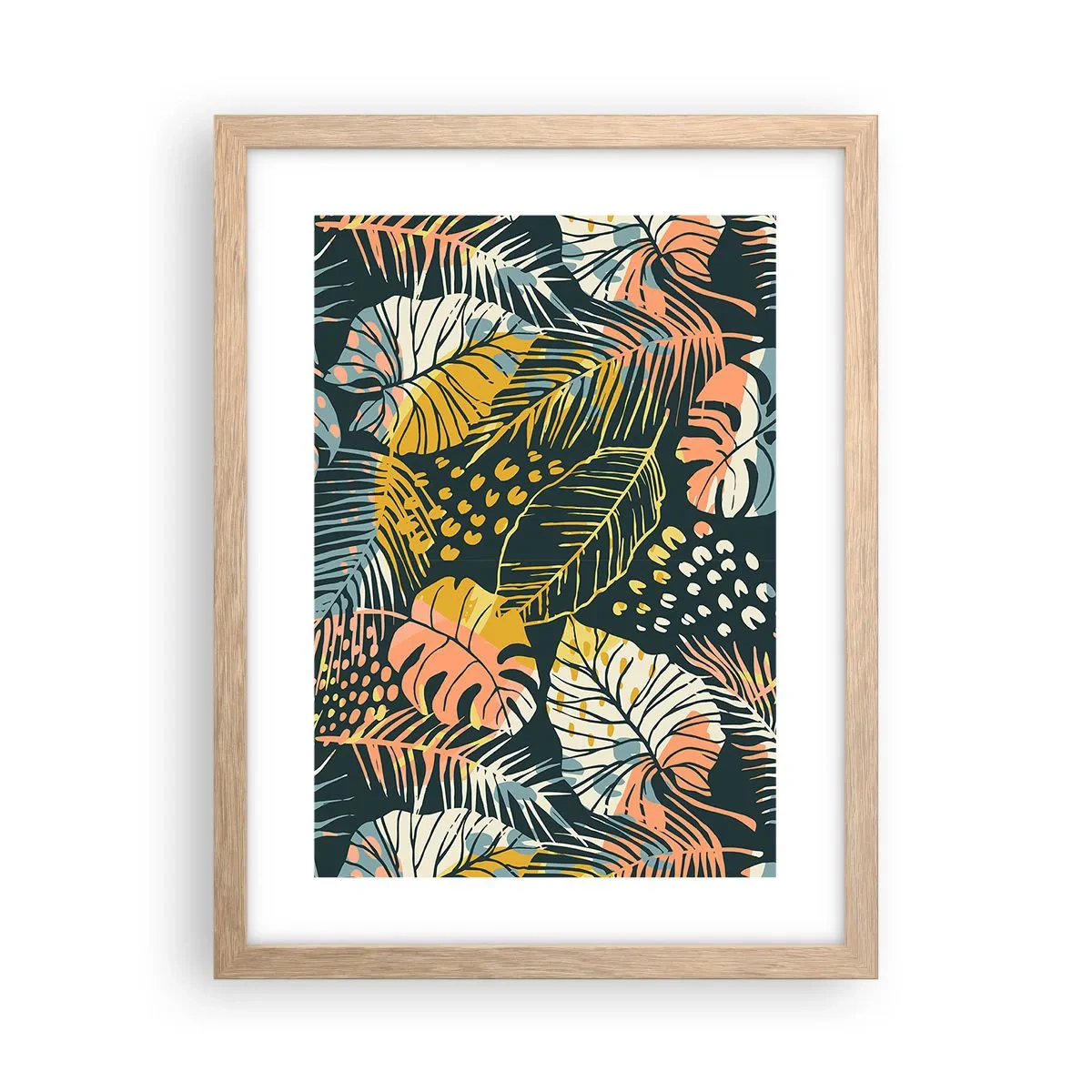 Poster in einem Rahmen aus heller Eiche - Grüne Fantasie - 30x40 cm