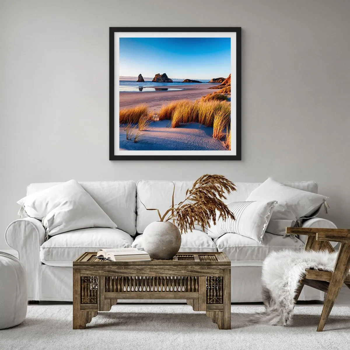 Poster in einem schwarzem Rahmen - Für Friedenssuchende - 30x30 cm