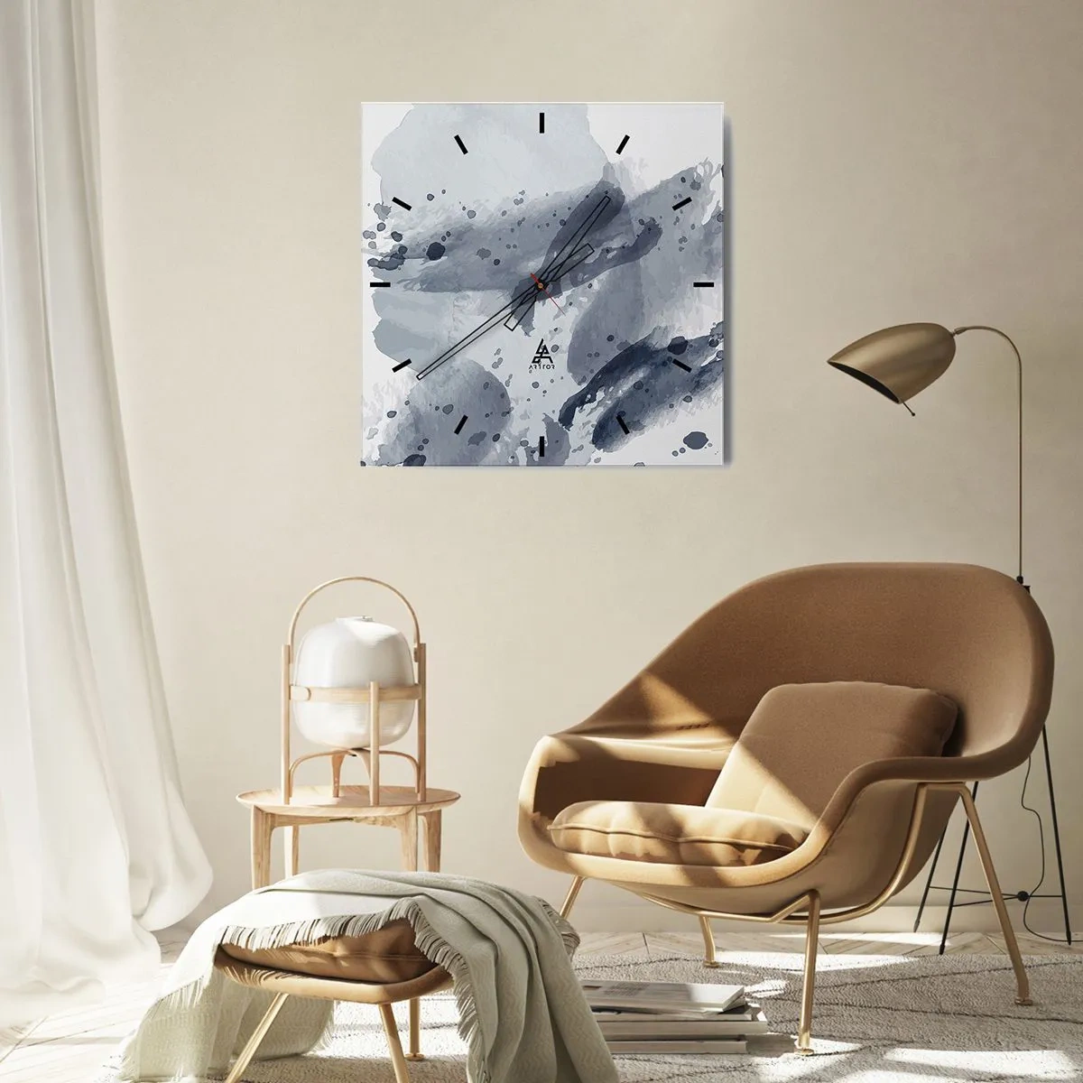 Wanduhr - Glasuhr - Eine Studie über die Natur des Wassers - 30x30 cm