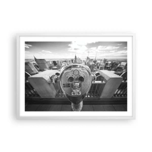 Poster in einem weißen Rahmen - Stadt über den Städten - 70x50 cm