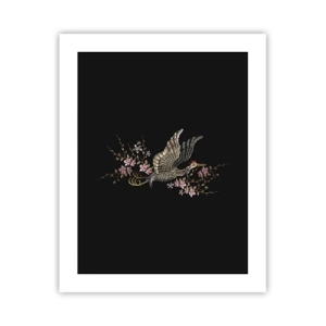 Poster - Exotischer gestickter Vogel - 40x50 cm