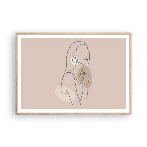 Poster in einem Rahmen aus heller Eiche - Mädchenhafte Ikone - 100x70 cm