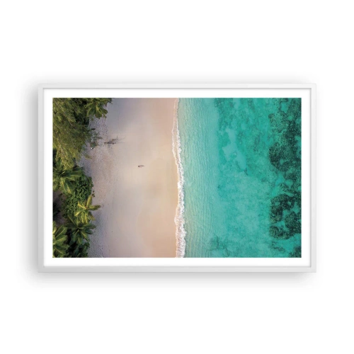 Poster in einem weißen Rahmen - Paradiesstrand - 91x61 cm