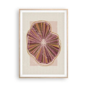 Poster in einem Rahmen aus heller Eiche - Strahlende Abstraktion - 70x100 cm